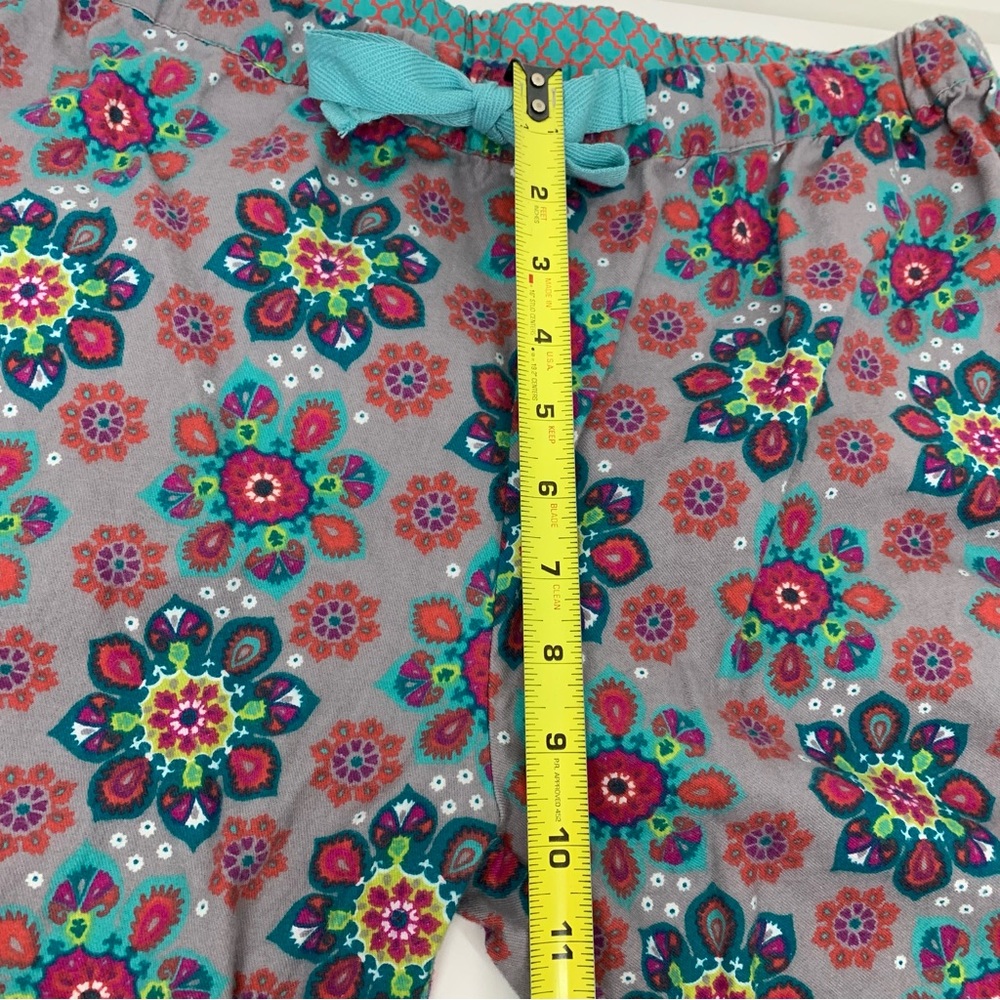 World Market Geometric Floral Boho Pajama Lounge Pants With Contrast Button Cuff - Picture 14 of 16